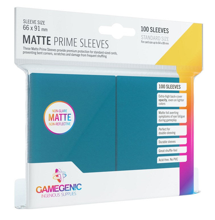 GameGenic Matte Prime Sleeve - Standard Size - Blue (100-Pack)